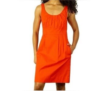 J. Crew Sleeveless Sheath Dress In Vibrant Orange Preppy Classy Chic Office